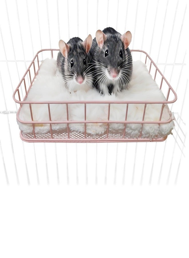 JSLZF Rat Cage Platform Accessories Hanging Rat Ledge Metal Ferret Hammock Squirrel Cage Bed Small Animal Habitat for Hamster, Sugar Glider - Image 1